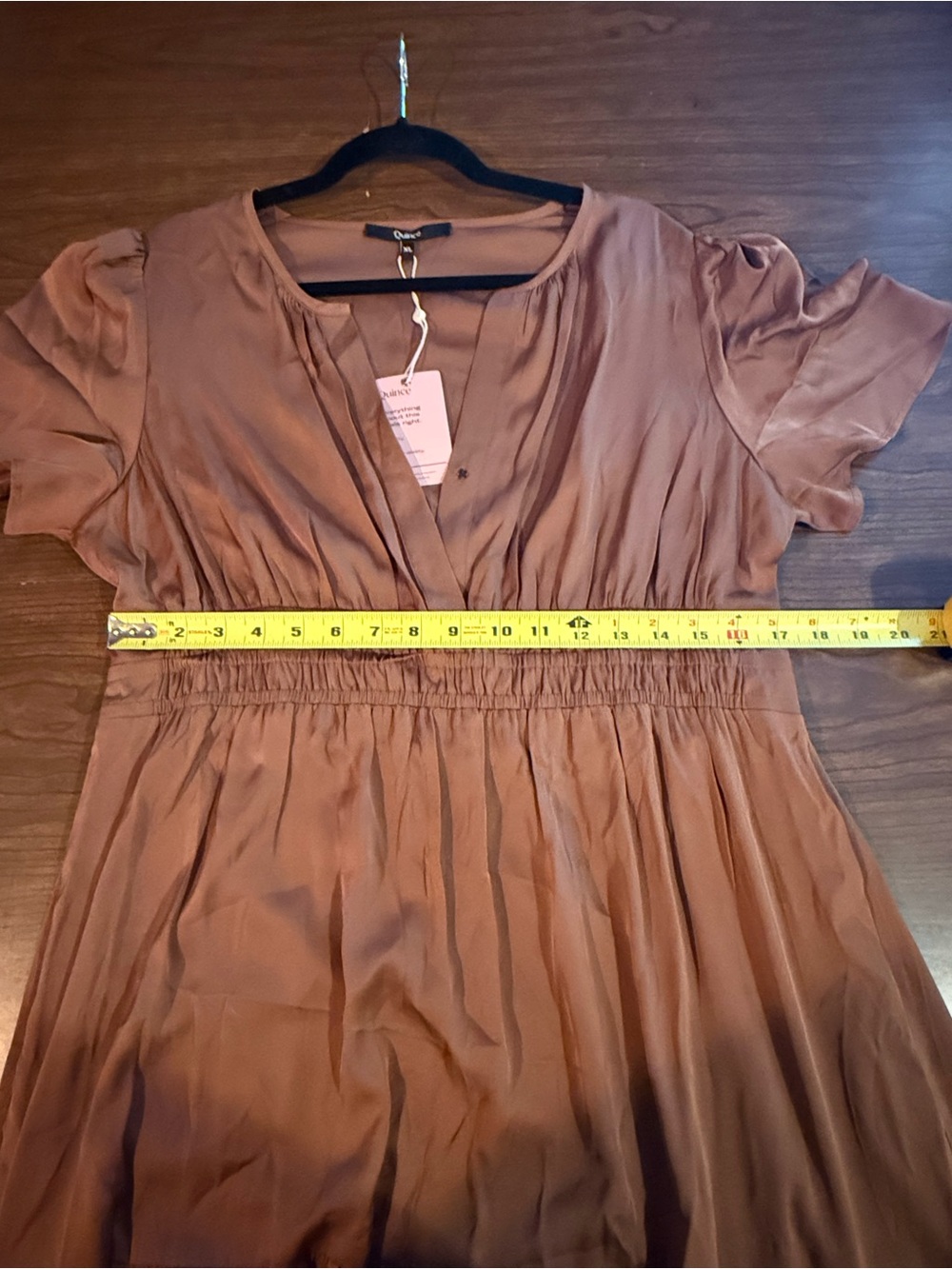 Quince Washable Silk Maxi Dress Copper Brown NWT - Picture 3 of 9